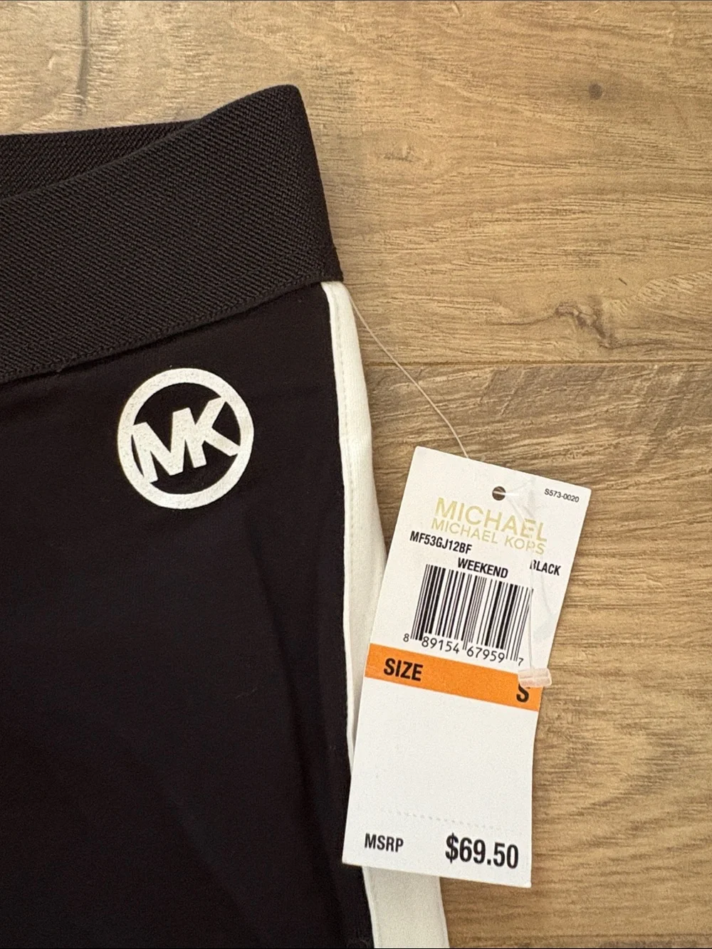 Michael Kors Black Leggings with White Side Stripes